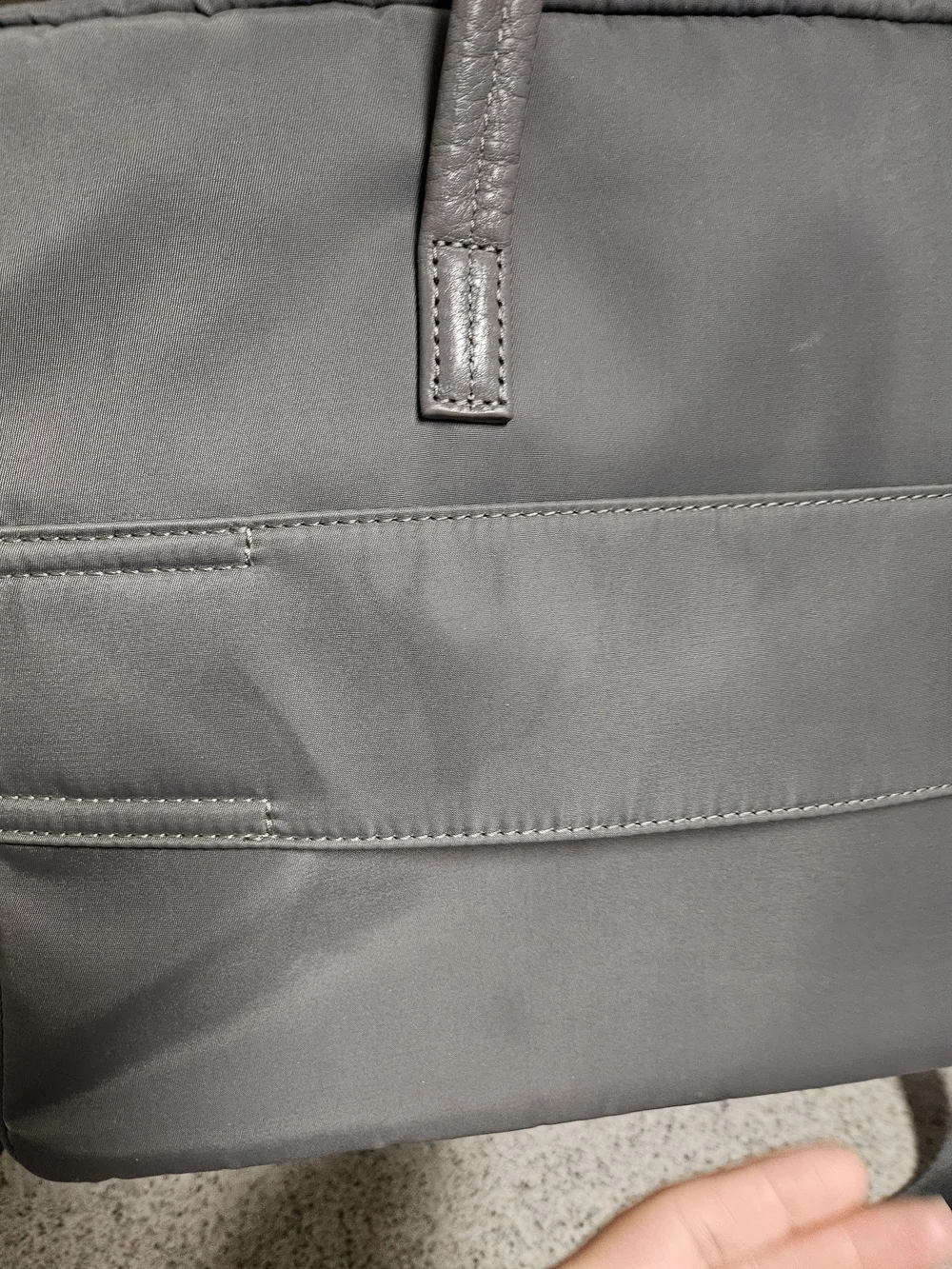 Knomo London Hanover Gray Nylon Leather Laptop Briefcase Bag Work Travel